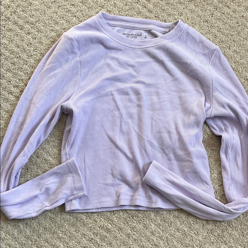 Abercrombie & Fitch Soft Ribbed Top in Light Purple Size Small